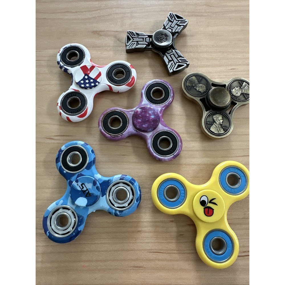 Fidget Spinners - Lot Of 6 Pre Owned Metal Transformer And Copper Color Penny